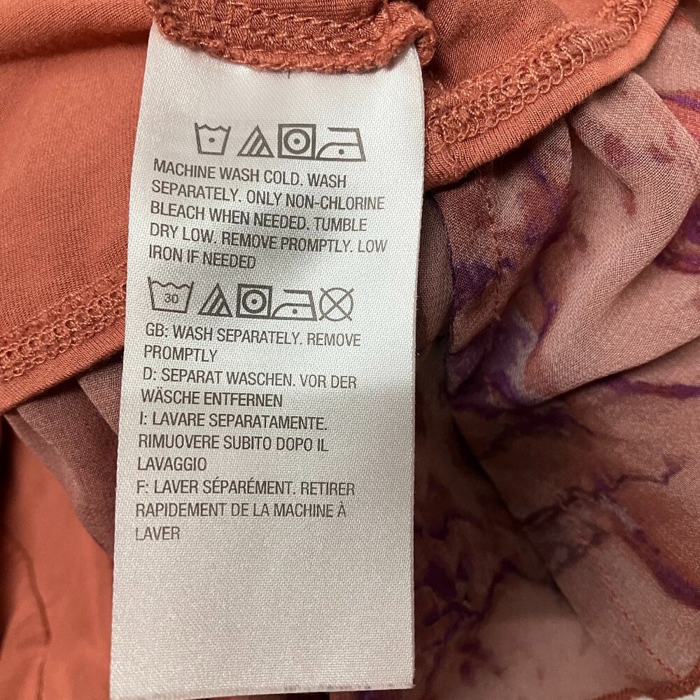 LOGO Lori Goldstein Burnt Orange Lightweight Cardigan Ruffle Hem Size L - Picture 6 of 6